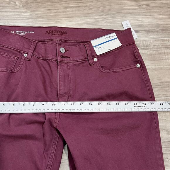 Arizona Jean Co Y2K Flare Extreme Low Rise Purple Denim Jeans Junior Size 15 - Picture 4 of 12